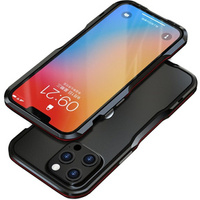 Чехол LUPHIE для iPhone 13 Pro Max, Armor Bumper, чёрный / красный