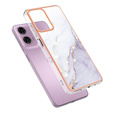 Защитный чехол для Motorola Moto G24 / G24 Power / G04, Marble Slim Case, белый