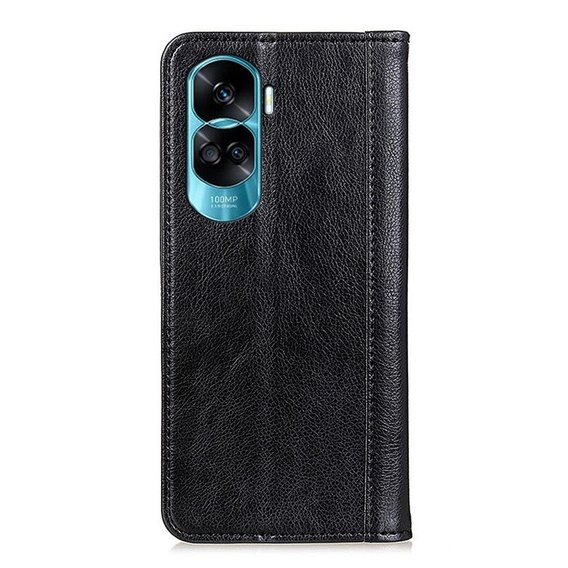 Чехол до Honor 90 Lite 5G, Wallet Litchi Leather, чёрный