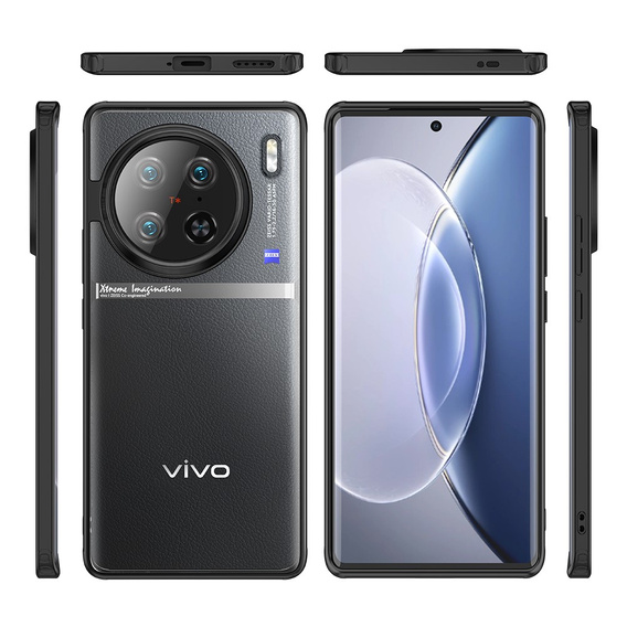 Чoхол до Vivo X90 Pro, Fusion Hybrid, прозорий / чорний