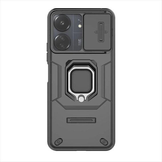 Чехол для Xiaomi Redmi 13C / Poco C65, KickStand Camera Lens, чёрный