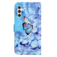 Откидной чехол для Samsung Galaxy M15 5G, Wallet, Flower and Butterfly