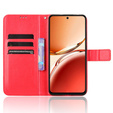 Откидной чехол для Oppo Reno 12FS / 12F, Crazy Horse Wallet, красный