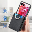 Чехол для Motorola Razr 50 Ultra, Card Slot Ring Case, чёрный