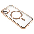 Чохол для iPhone 12, Electro MagSafe, золотий + Скло на екран