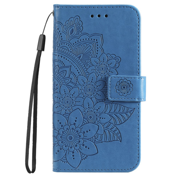 Откидной чехол для Xiaomi Redmi 13C / Poco C65, Mandala Flower, синий