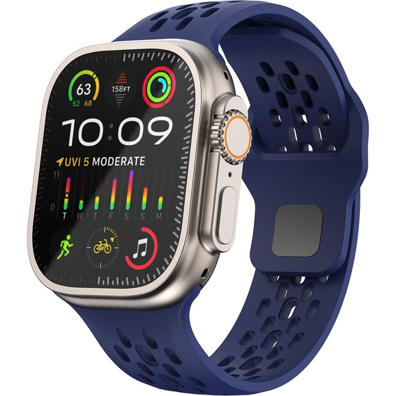 Силиконовый ремешок для Apple Watch 1/2/3/4/5/6/7/8/SE/ULTRA 42/44/45/49MM, темно-синий