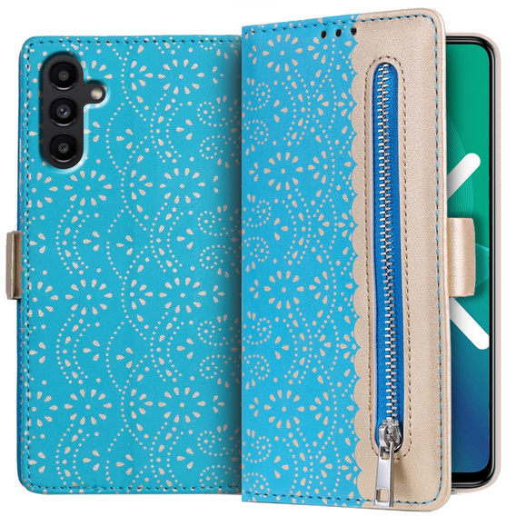 Чохол-кришка для Samsung Galaxy A04S / A13 5G, Wallet Pocket Zipper Lace, м'яти