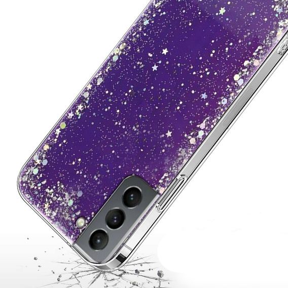 Чехол до Samsung Galaxy S21, Glittery, фиолетовый