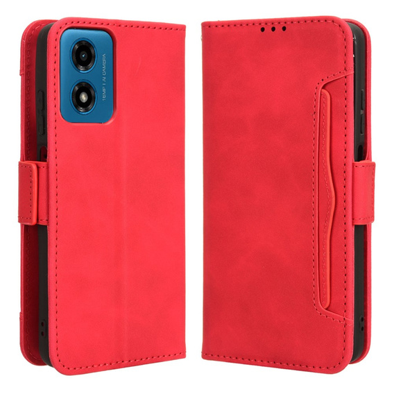 Футляр з клапаном для Motorola Moto G24 / G24 Power / G04, Card Slot, червоний