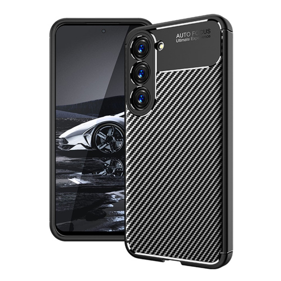 Чехол до Samsung Galaxy S23, Carbon Gel, чёрный