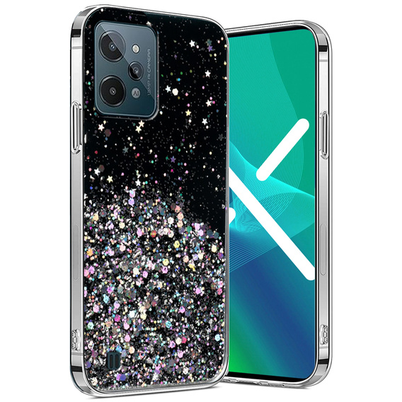 Чехол до Realme C31, Glittery, чёрный