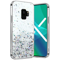 Чехол до Samsung Galaxy S9, Glittery, прозрачный