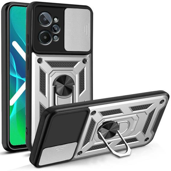 Чехол NOX Camera Slide Realme C31, CamShield Slide, серебро