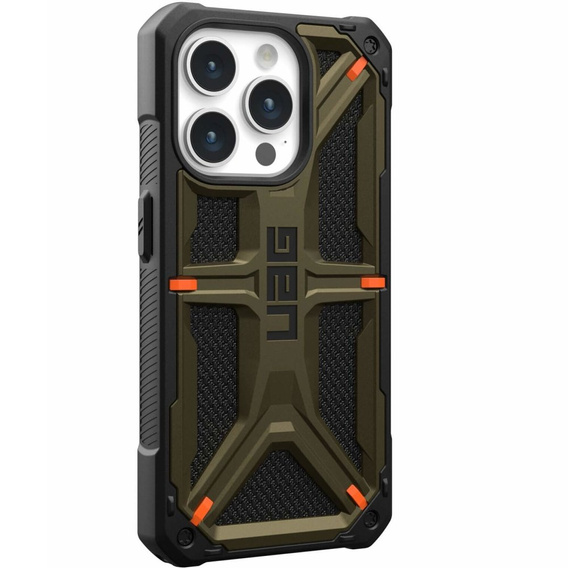 чохол Urban Armor Gear для iPhone 15 Pro, Monarch, Kevlar зелений