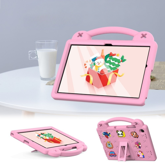 Детский чехол для Samsung Galaxy Tab A9+, Cute Patterns, с подставкой, розовый