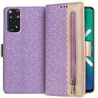 Чохол-кришка для Xiaomi Redmi Note 11 4G / Note 11S 4G, Wallet Pocket Zipper Lace, фіолетовий