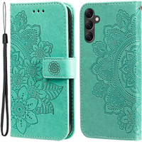 Откидной чехол для Samsung Galaxy A14 4G/5G, Mandala Flower, зелёный