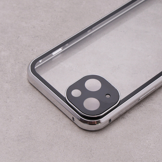 Чехол для iPhone 13, Magnetic Dual Glass, серебряный