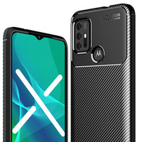 Чехол до Motorola Moto G10/G30, Carbon Gel, чёрный