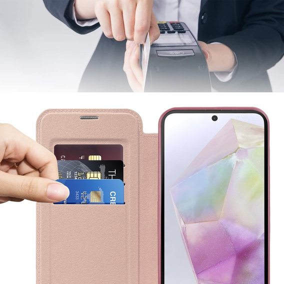 Откидной чехол для Samsung Galaxy A36, RFID Wallet MagSafe CamShield, розовый