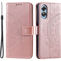 Чохол-книжка для Oppo A17, Mandala, рожевий rose gold