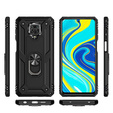 Бронированный Чехол до Xiaomi Redmi Note 9S / 9 Pro, Nox Case Ring, чёрный