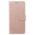 Откидной чехол для Samsung Galaxy S23 FE, Butterfly, розовый rose gold