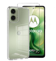 Тонкий чехол для Motorola Moto G04 / G24 / G24 Power, прозрачный + 9H стекло