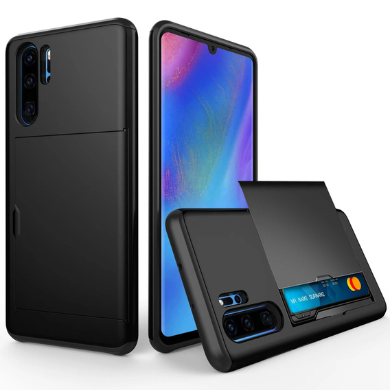 Чехол до Huawei P30 Pro, Sliding Card Holder, чёрный