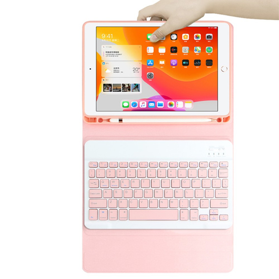 Чехол + клавиатура iPad 10.2 7/8/9 gen 2019/2020/2021, Keyboard Cover Pen Slot, розовый rose gold