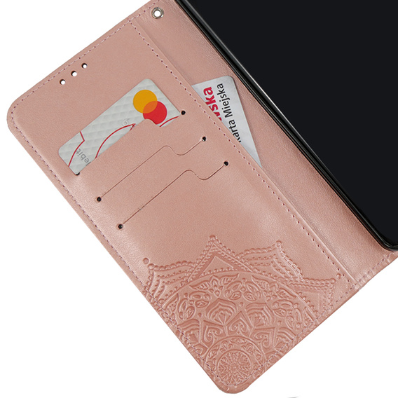 Откидной чехол для Realme 11 Pro / 11 Pro +, Mandala, розовый rose gold