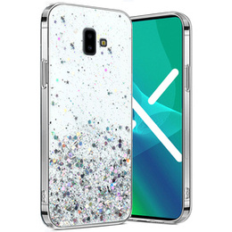 Чехол до Samsung Galaxy J6 Plus, Glittery, прозрачный