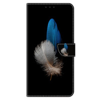 Чохол-книжка для Xiaomi Redmi Note 12 4G, Wallet, feathers, чорний