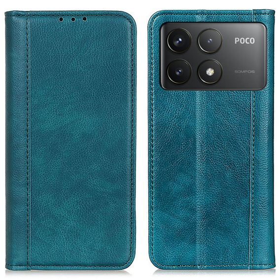 Чохол-фліп для Xiaomi Poco F6 Pro, Split Leather, зелений