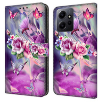 Чохол-книжка для Xiaomi Redmi Note 12 4G, Wallet, butterfly & Flowers, м'яти