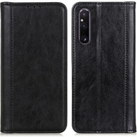 Чoхол до Sony Xperia 1 V, Wallet Litchi Leather, чорний