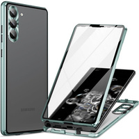 Чехол для Samsung Galaxy S23, Magnetic Dual Glass, зелёный