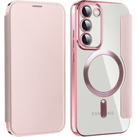 Чохол-книжка для Samsung Galaxy S23, Wallet, MagSafe, рожевий rose gold