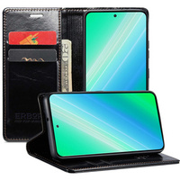 Откидной чехол для Samsung Galaxy S23 Ultra, ERBORD Waxy Wallet, чёрный