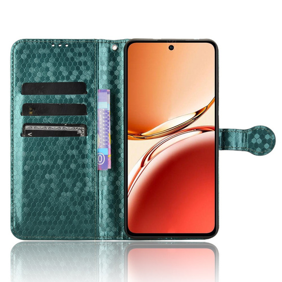 Чохол-фліп для Oppo Reno 12FS / 12F, Wallet Rhombus, зелений