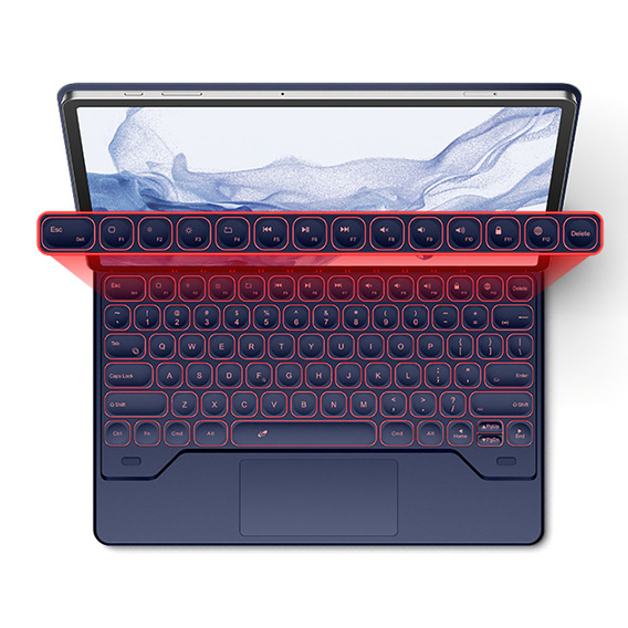 Чехол-клавиатура для Samsung Galaxy Tab S10+/ S9+/ S8+/ S7+/ S7 FE, Dexnor Magnetic Keyboard Touchpad, синий