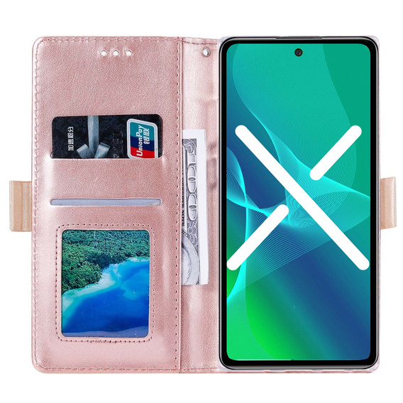 Чохол-кришка для Samsung Galaxy A51, Wallet Pocket Zipper Lace, рожевий