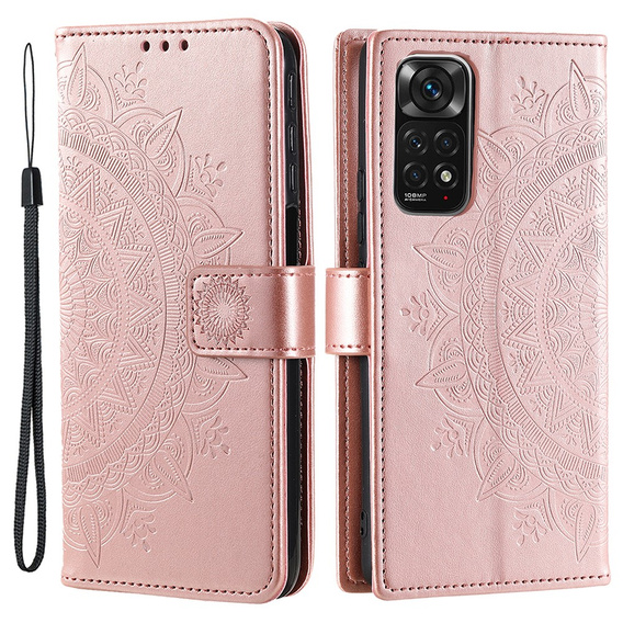 Откидной чехол для Xiaomi Redmi Note 11/11S, Mandala, розовый