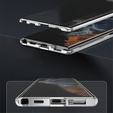 Чехол для Samsung Galaxy S22 Ultra, Magnetic Dual Glass, серебряный