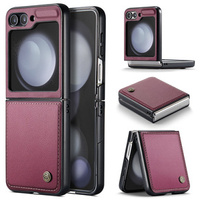 Чохол для Samsung Galaxy Z Flip6 5G, CASE Litchi Leather, червоний