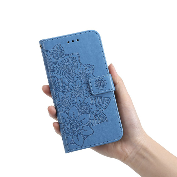 Откидной чехол для Xiaomi Redmi 13C / Poco C65, Mandala Flower, синий