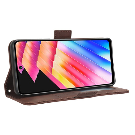 Футляр з клапаном для Infinix Hot 30i, Card Slot, коричневий