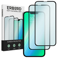 2x Закаленное стекло для iPhone 14 Pro, ERBORD 3D на весь экран