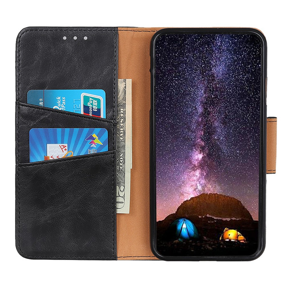 Откидной чехол для OnePlus Nord 2 5G, Split Leather Wallet, чёрный